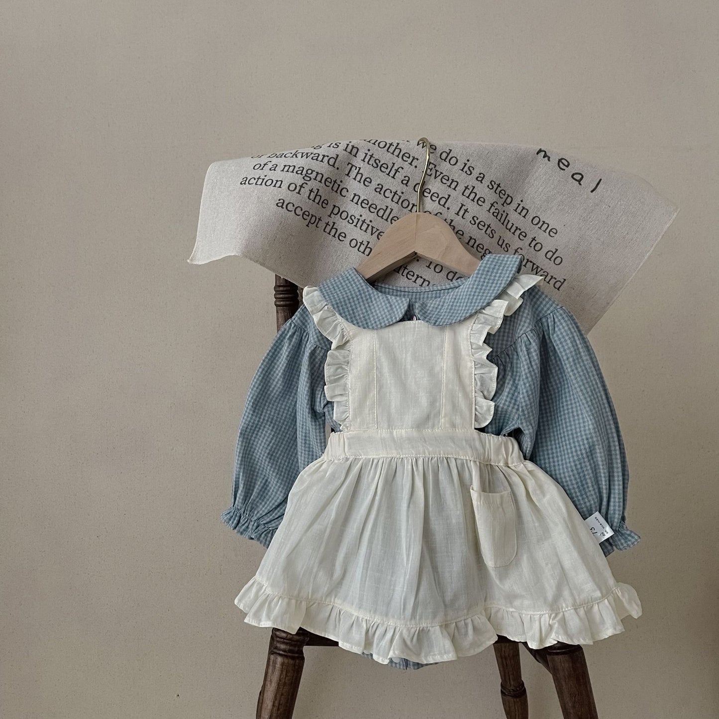 Infant Plaid Romper & Overskirt Set