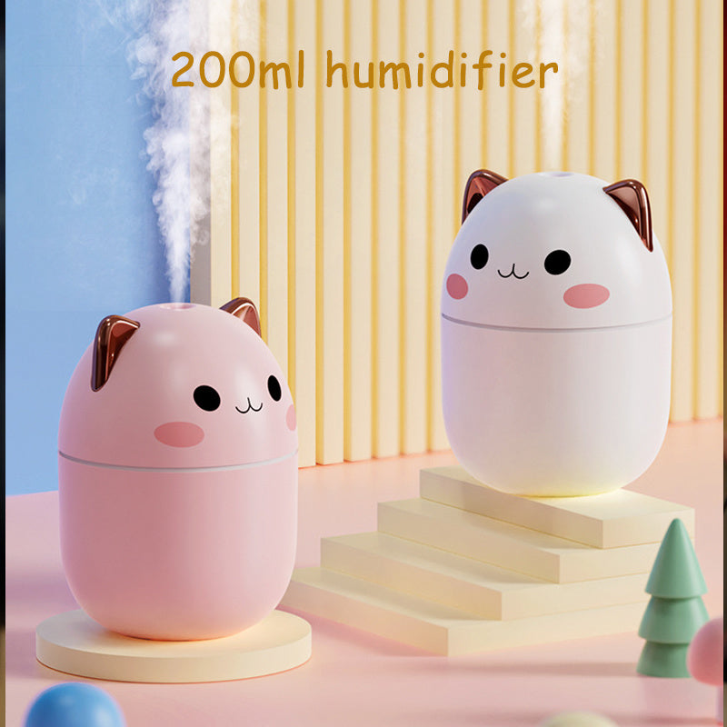 Cat-Shaped USB Humidifier with LED