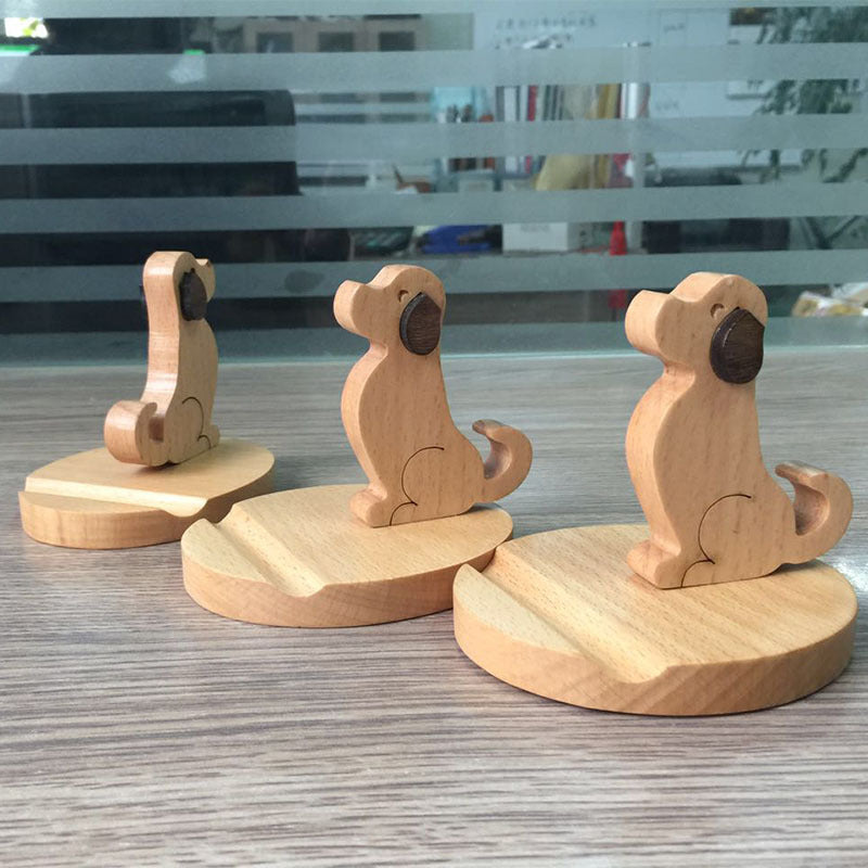 Puppy Wooden Phone Holder