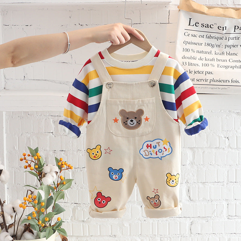 Boys' Top & Overalls Outfit Set