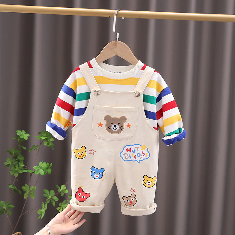 Boys' Top & Overalls Outfit Set