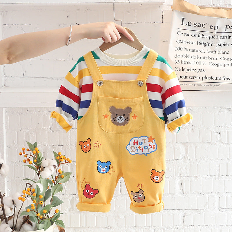 Boys' Top & Overalls Outfit Set