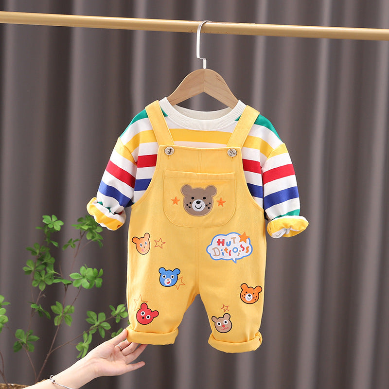 Boys' Top & Overalls Outfit Set