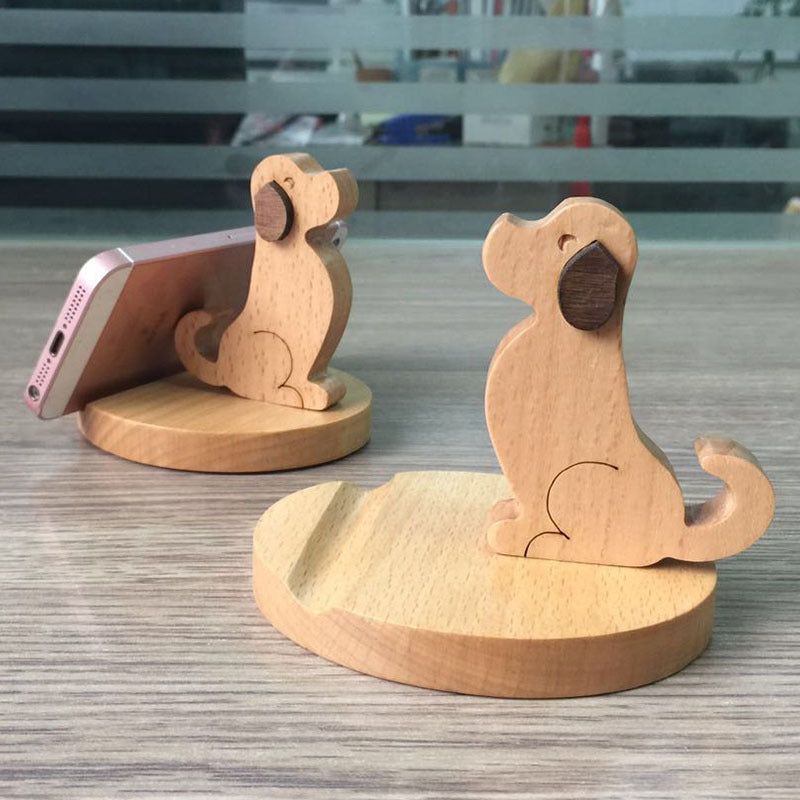 Puppy Wooden Phone Holder