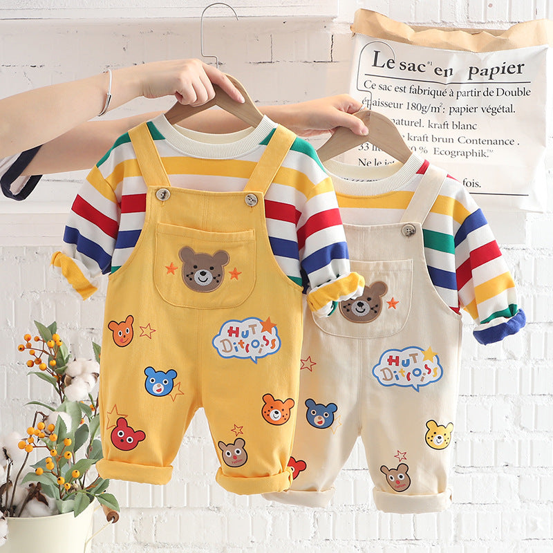 Boys' Top & Overalls Outfit Set