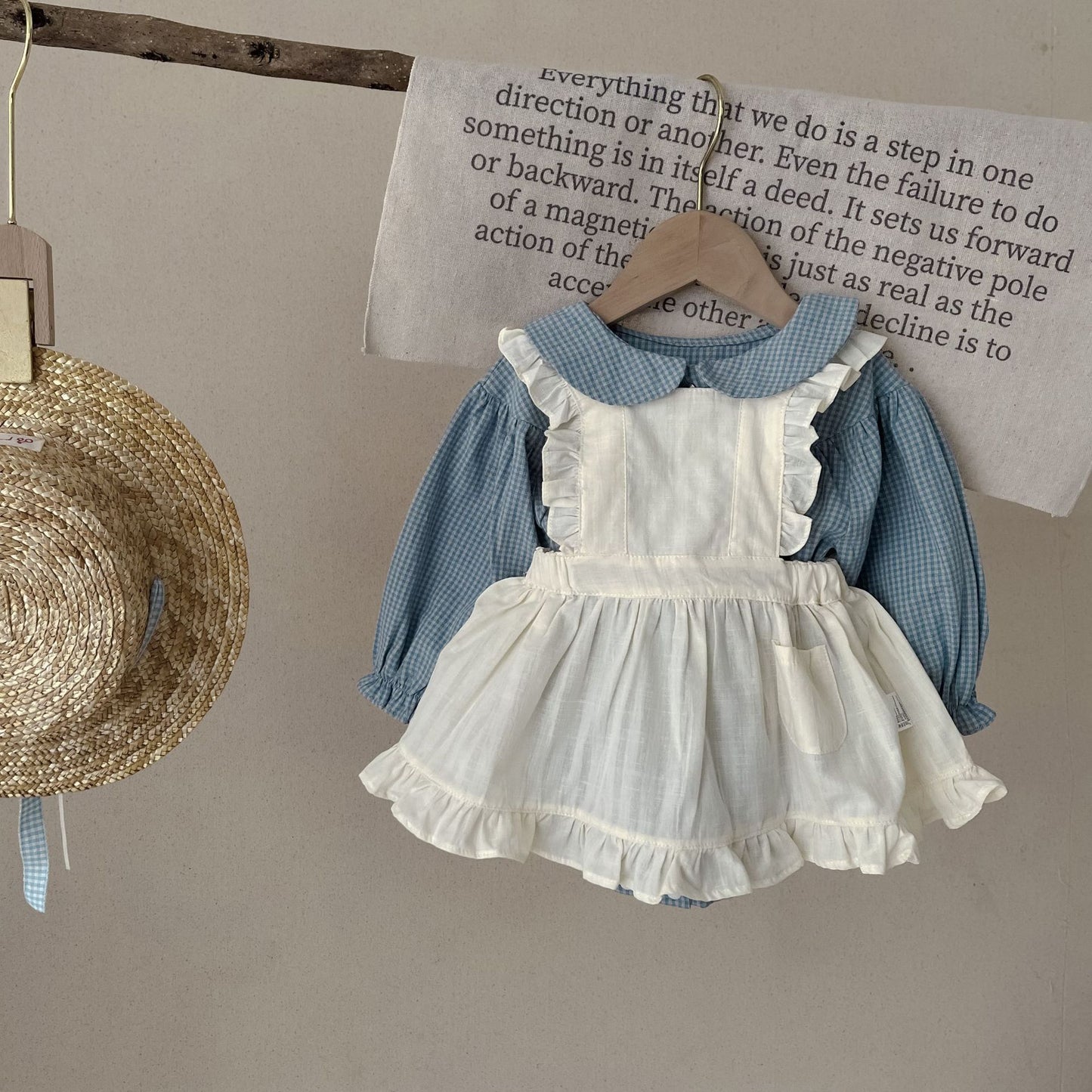 Infant Plaid Romper & Overskirt Set