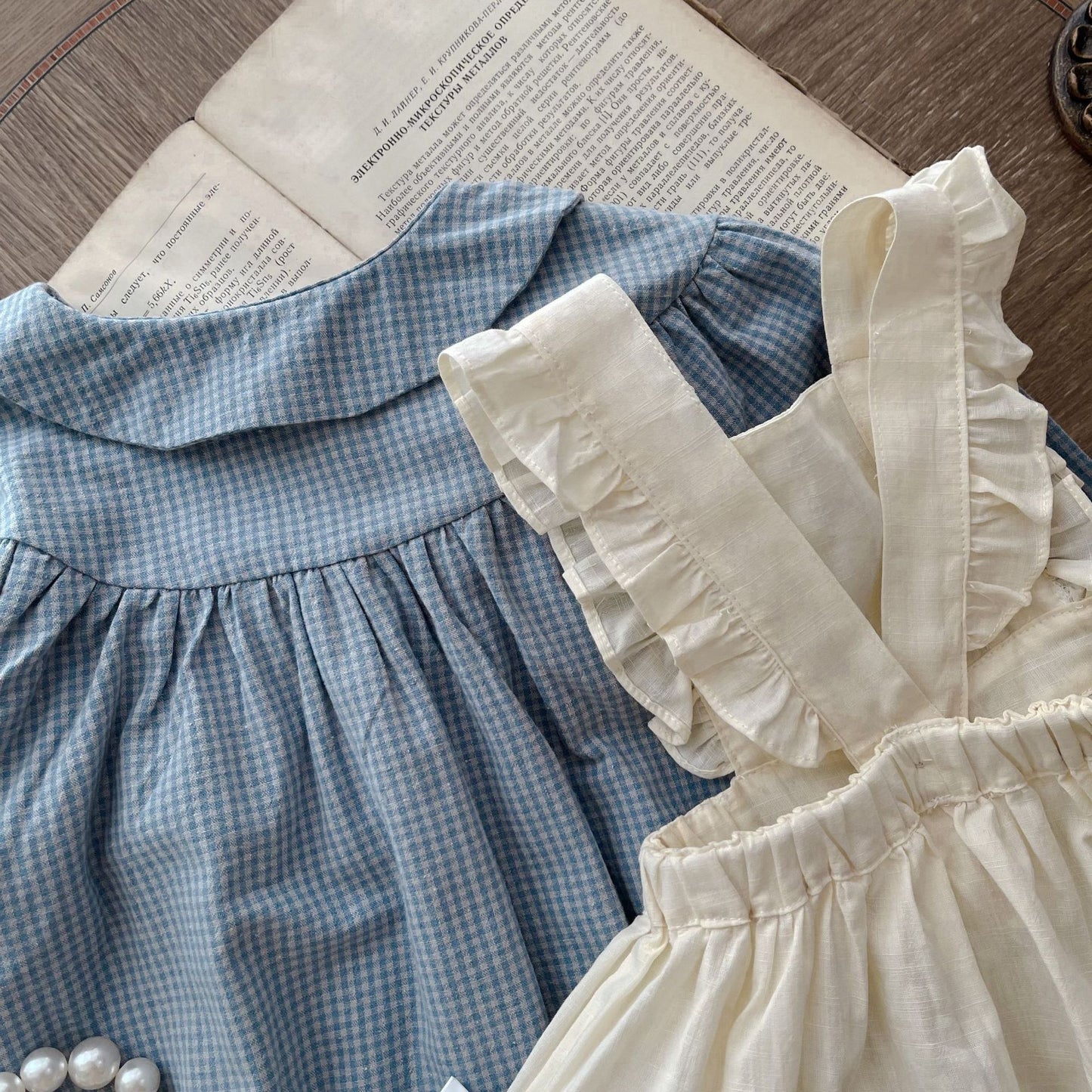 Infant Plaid Romper & Overskirt Set