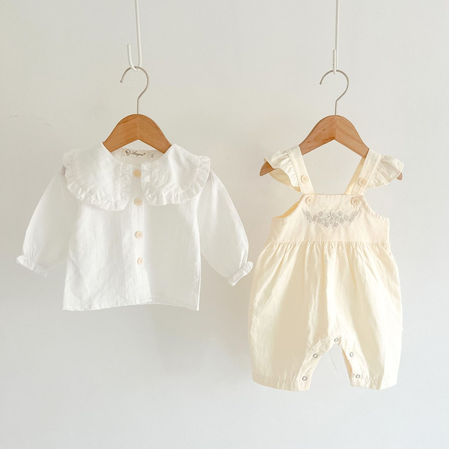 Baby Girl's Adjustable Suspender Romper