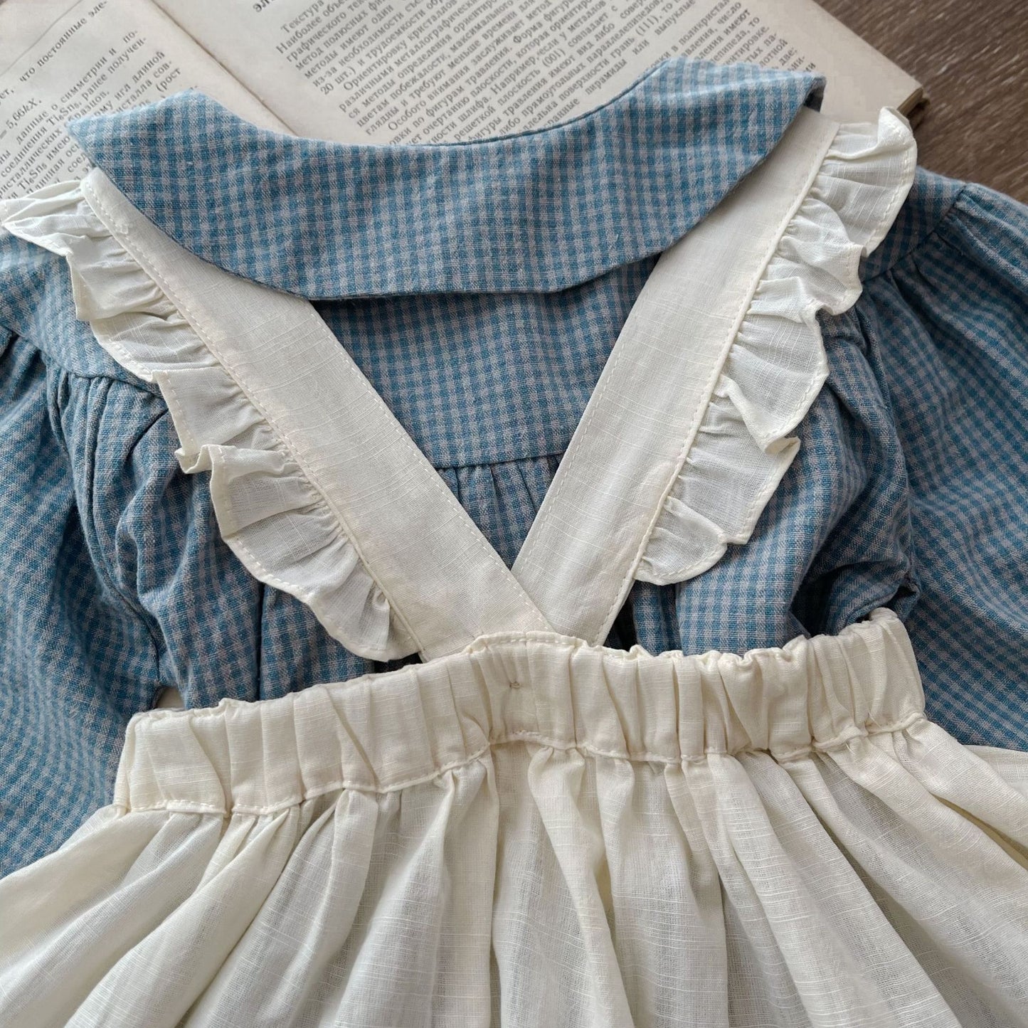 Infant Plaid Romper & Overskirt Set