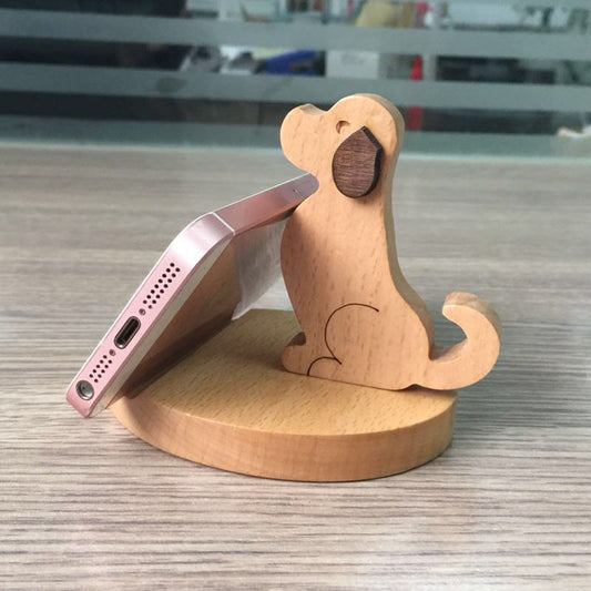 Puppy Wooden Phone Holder